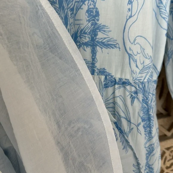 Charleston Shoe Company Charlee Alexis Dress Blue Tropical Pattern Size Medium - Picture 7 of 9